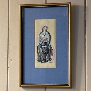 VTG J. & J. Cash Woven Silk "Mrs. Albee" Avon Team Leader Award - Framed